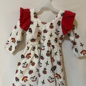 Organic Christmas ornaments long sleeve toddler dress